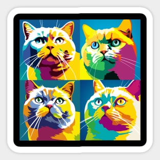 Burmilla Pop Art - Cat Lover Gift Sticker